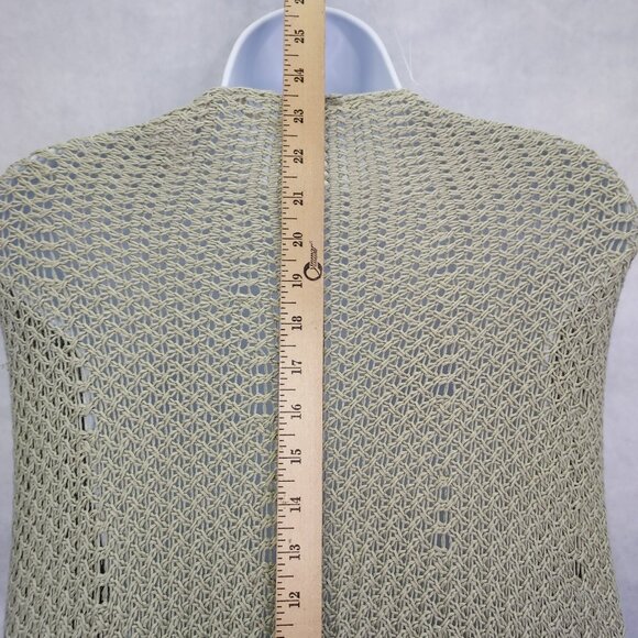 Soft Surroundings Waterfall Cardigan Women One Size Rayon Green Open Knit Button - Picture 13 of 13